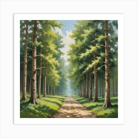 Landscape With Trees Art Print Art Print