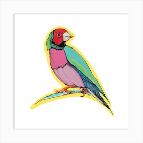 Colourful Bird In  A Yellow Garden Art Print