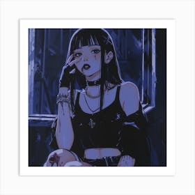 Vampire goth girl Art Print