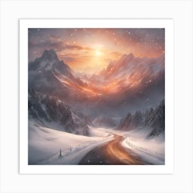 Road In The Snow Art Print