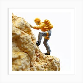 Climber Climbing A Rock Art Print