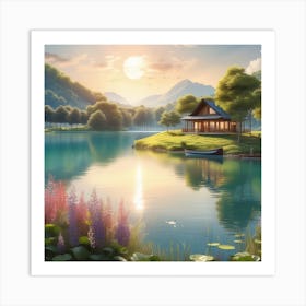 House On The Lake 5 Art Print