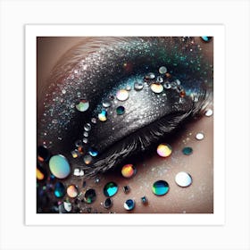 Close Up Of A Woman'S Eye With Glitter Art Print