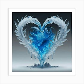 Heart silhouette in the shape of a melting ice sculpture 8 Art Print