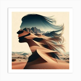 Portrait Of A Woman In The Desert 5 Art Print