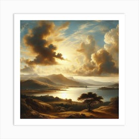 Sunset Over Loch Ryan Art Print