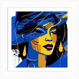Blue And Yellow Hat 1 Art Print