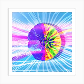 Blue Rays Of Light Art Print