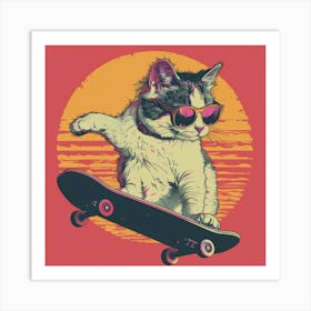 Skateboard Cat 1 Art Print