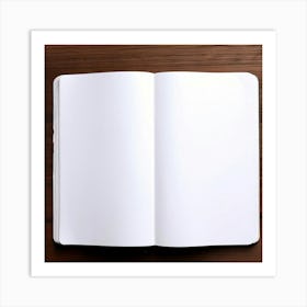 Mock Up Blank Pages Open Book Spread Unmarked Writable Notebook Journal White Clean Min (7) Art Print