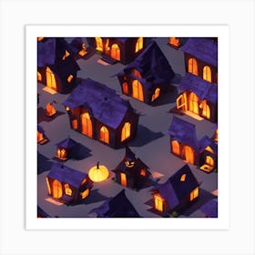 Halloween Houses Art Print