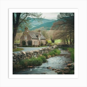 Cottage By The Stream 6 Art Print