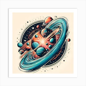 Saturn Planets Art Print