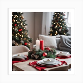 Christmas Table Setting 21 Art Print