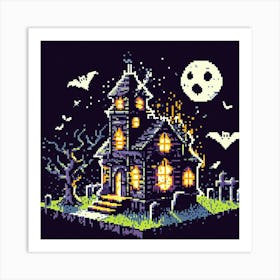 8-bit haunted house 1 Art Print