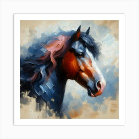 Horse Head Painting in water colour Art Print