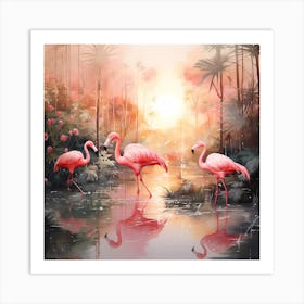 Impressionist Aviary: Riverside Rhapsody Art Print