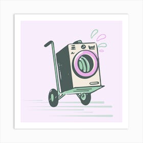 Washing Machine On A Cart Art Print