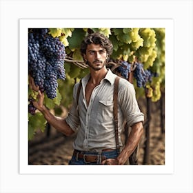 Young Man In A Vineyard Art Print