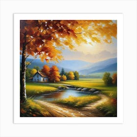 Autumn Landscape Painting 3 Art Print