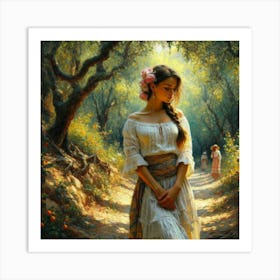 Girl In The Orchard11 Art Print