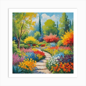 Garden Path  Abstract Painting Art Print