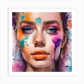 Colorful Face Painting Art Print