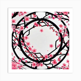 Cherry Blossoms In A Circle Art Print