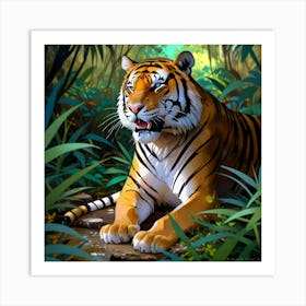 Tiger In The Jungle 2 Art Print