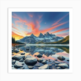 Sunrise In The Mountains 9 Art Print