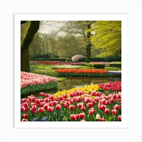 Tulip Garden In The Netherlands 1 Art Print