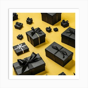 Black Gift Boxes 1 Art Print