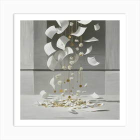 White Paper Falling Art Print