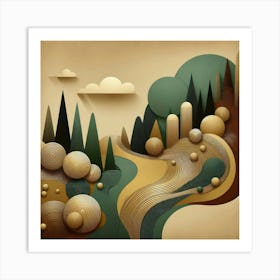 Abstract Landscape - Abstract Stock Videos & Royalty-Free Footage Art Print