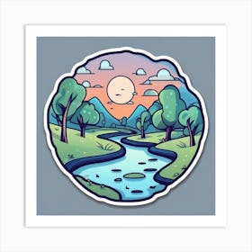 Cartoon Landscape 1 Art Print