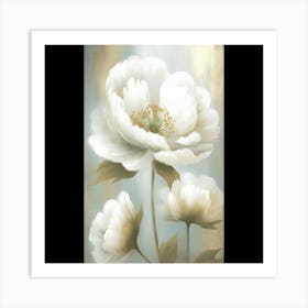 White Peonies Art Print