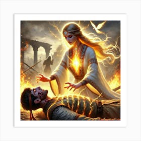 Priestess Kaida Healing Flames 1 Art Print