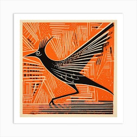 Retro Bird Lithograph Roadrunner 2 Art Print