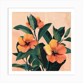 Orange Flowers 5 Art Print