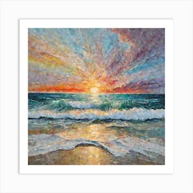 An Artistic Painting That Expresses Clear Beach Waves And Your Beautiful Colors Calm The Nerves (1) Art Print