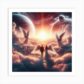 Angels In The Clouds Art Print
