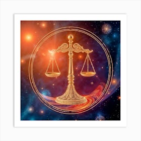 Astrology Sign Of Libra Art Print