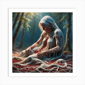 Dead Woman In The Woods Art Print