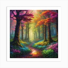 Colorful Forest Art Print