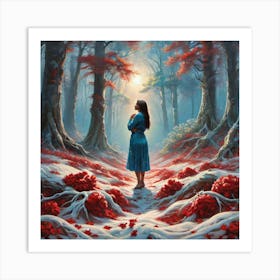 Girl In The Woods 6 Art Print