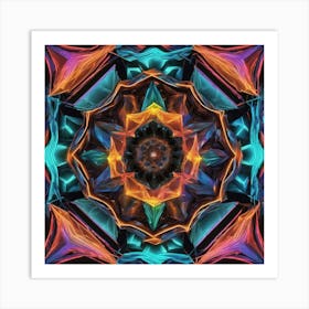 Octagonal Fractal Patternradiant Multicolour Luminousneonsynthography Abstract By Jacob Law 669169604 (2) Art Print