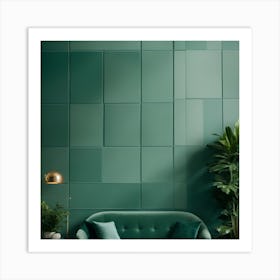 Green Living Room Art Print