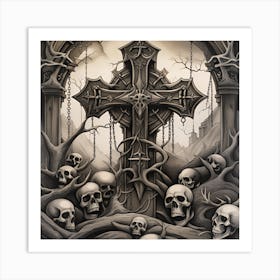 Gothic Cross 2 Art Print