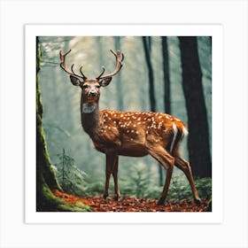 Deer In The Forest 4 Art Print