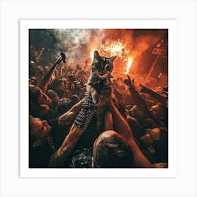 Cat At A Concert 4 Art Print